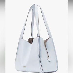 Kate Spade New York Knott Large Leather Shoulder Bag in Watercolor Blue